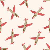 transportation airplane cartoon seamless pattern background N32