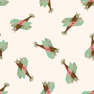 transportation airplane cartoon seamless pattern background N33