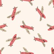 transportation airplane cartoon seamless pattern background N34