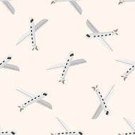 transportation airplane cartoon seamless pattern background N35