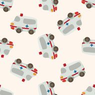 transportation ambulance cartoon seamless pattern background N3