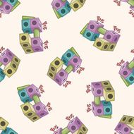 Amusement park facilities cartoon seamless pattern background N136