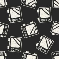 microwaves doodle drawing seamless pattern background N2