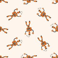 robot cartoon seamless pattern background N63