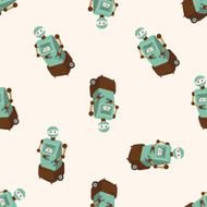 robot cartoon seamless pattern background N65
