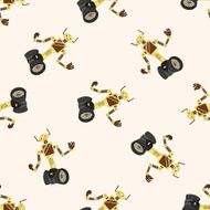 robot cartoon seamless pattern background N66