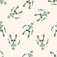 robot cartoon seamless pattern background N67