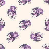 bizarre monster cartoon seamless pattern background N31