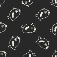 bird doodle drawing seamless pattern background N2
