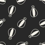 hot air balloon doodle drawing seamless pattern background N2