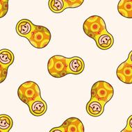 Matryoshka Russian traditional wooden doll cartoon seamless pattern background N53