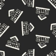 school doodle drawing seamless pattern background N2