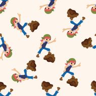 pirate cartoon seamless pattern background N43