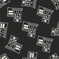 hospital doodle drawing seamless pattern background N2
