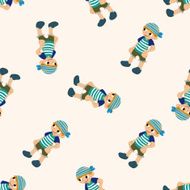 pirate cartoon seamless pattern background N44