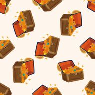 pirate treasure cartoon seamless pattern background N3