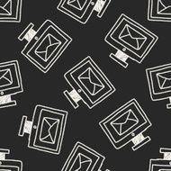 computer mail doodle drawing seamless pattern background N2
