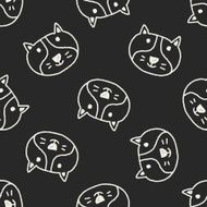 dog doodle drawing seamless pattern background N2