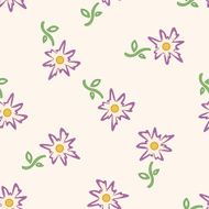flower cartoon seamless pattern background N14