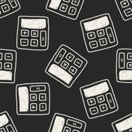calculator doodle drawing seamless pattern background N2