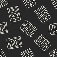 cell phone doodle drawing seamless pattern background N2