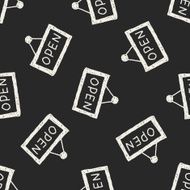 shop store sign doodle drawing seamless pattern background N2