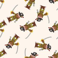 pirate cartoon seamless pattern background N45