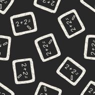 blackboard doodle drawing seamless pattern background N2
