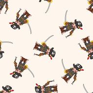 pirate cartoon seamless pattern background N46