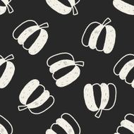 pumpkin doodle drawing seamless pattern background N2