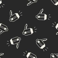 Hair dryer doodle drawing seamless pattern background N2