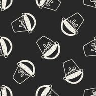 bucket doodle drawing seamless pattern background N2