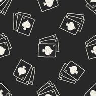 playcard doodle drawing seamless pattern background N2