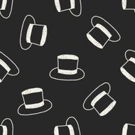 hat doodle drawing seamless pattern background N2