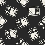 Handheld game doodle drawing seamless pattern background N2