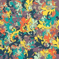 Seamless colorful background made of abstract baroque elements