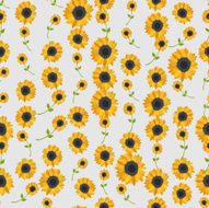 Seamless colorful background made of sunflowers in flat design