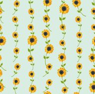 Seamless colorful background made of sunflowers in flat design N2