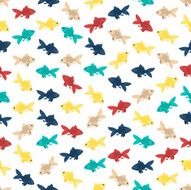Seamless colorful background made of different goldfish N3