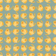 Seamless colorful background made of orange cats in flat design