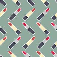 Seamless colorful background made of lipstick in flat design N2