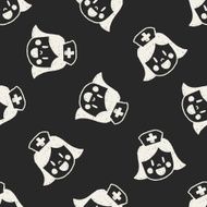 nurse doodle drawing seamless pattern background N2
