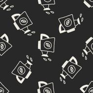 Plant Waterer doodle drawing seamless pattern background N2