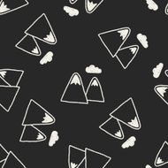 mountain doodle drawing seamless pattern background N2