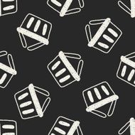 shopping basket doodle drawing seamless pattern background N2