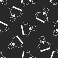 Apron doodle drawing seamless pattern background N2
