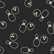 bowling doodle drawing seamless pattern background N2