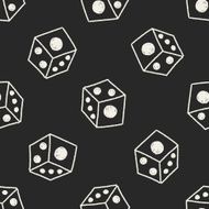 dice doodle drawing seamless pattern background N2