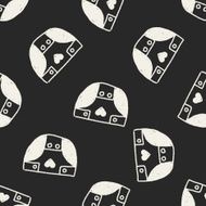 Diapers doodle drawing seamless pattern background N2