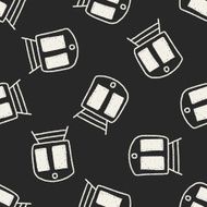 train doodle drawing seamless pattern background N2